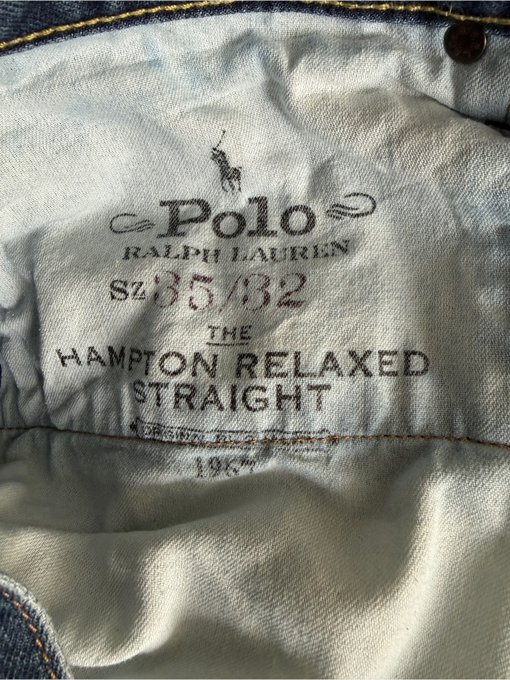 Polo Ralph Lauren Hampton Relax Straight-Leg Blue Denim Jeans- 35 x 32 - Picture 3 of 12